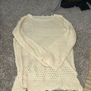 Cream Knit women’s swim cover up